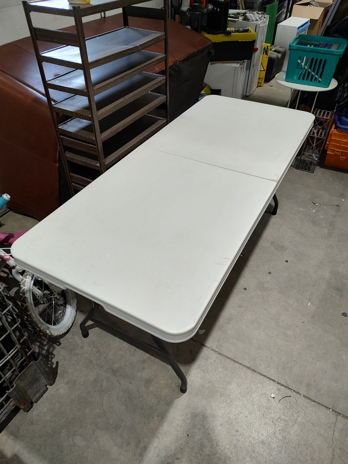 EliteHome 6-Foot White Folding Table – 71.5 × 30 Inches