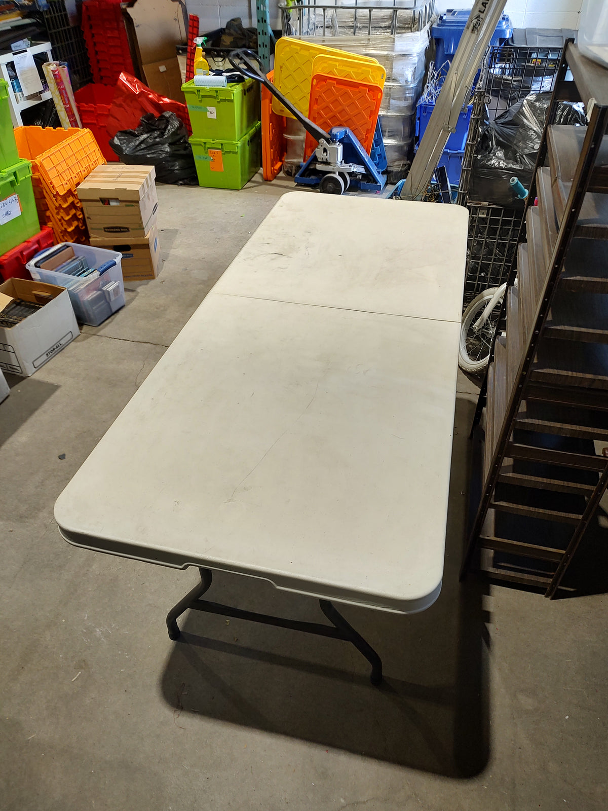 EliteHome Rectangular Folding Utility Table – White