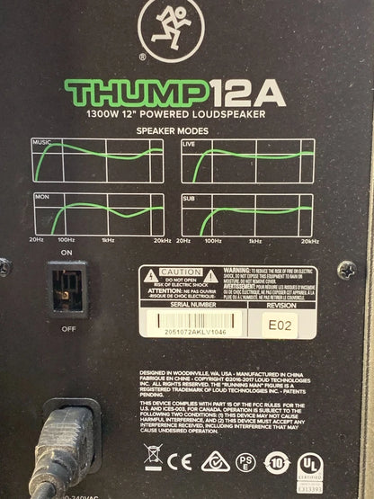 Mackie THUMP12A 1300W 12" POWERED LOUDSPEAKER